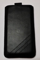 Кожен калъф с издърпване  за Sony Xperia M4 Aqua E2303 черен